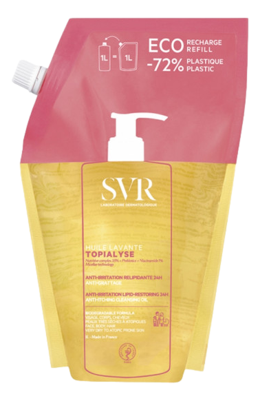 TOPIALYSE Huile lavante micellaire  sans sulfate Eco recharge 1 litre